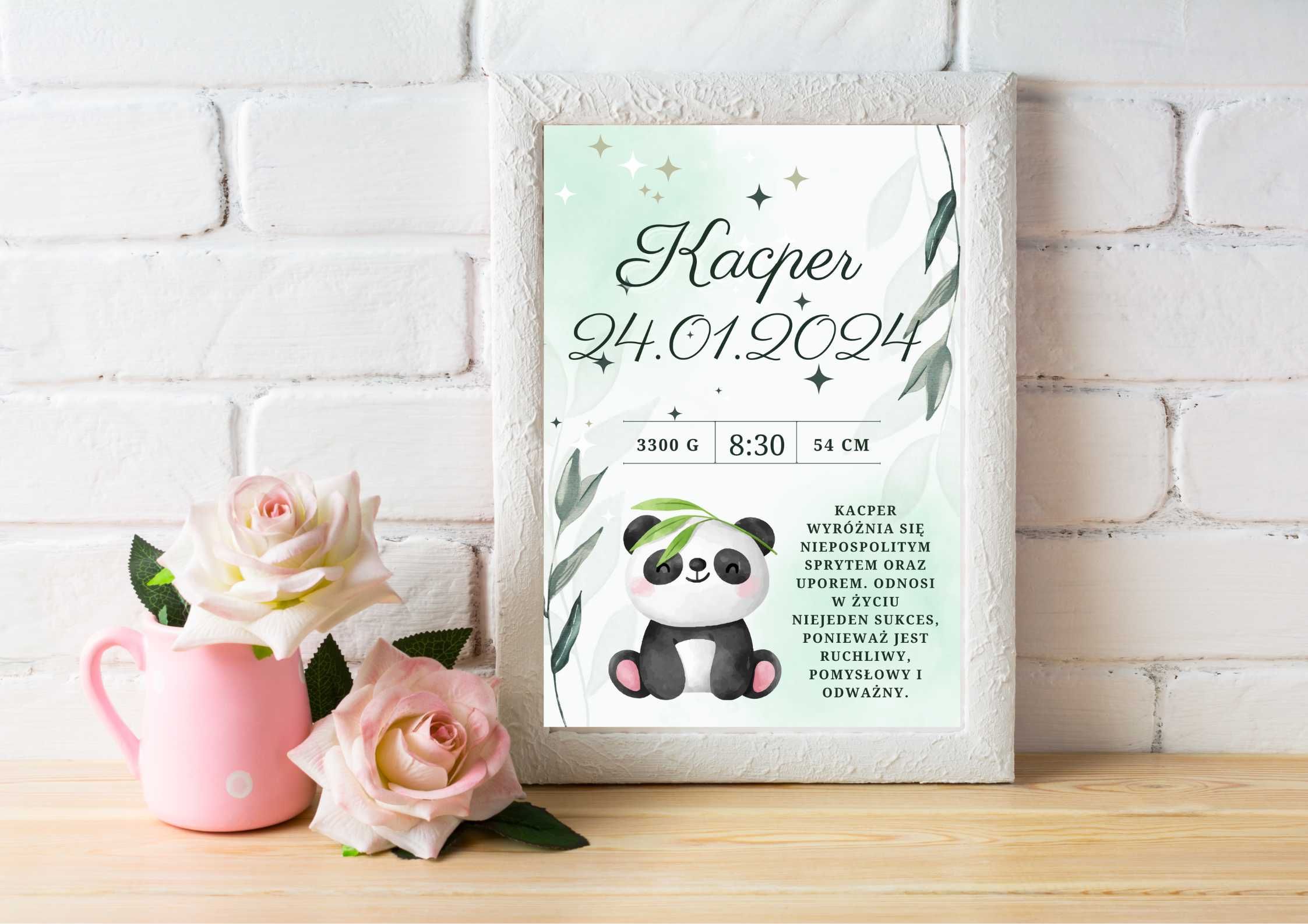 Personalizowana metryczka dla dziecka A4