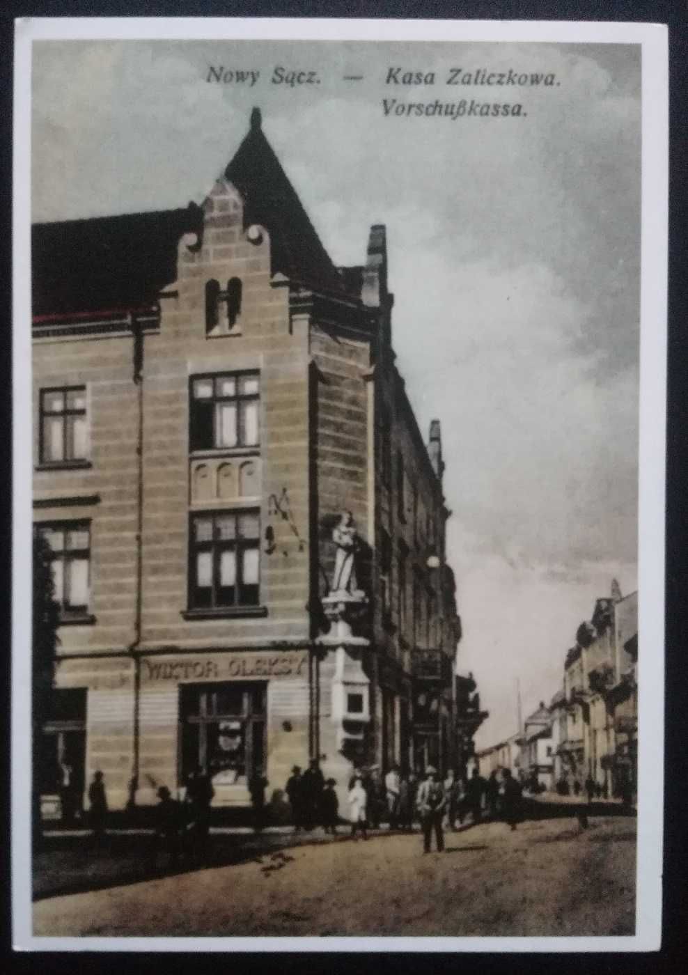 Pocztówka Fotografia Nowy Sącz Kasa Zaliczkowa 1910 rok