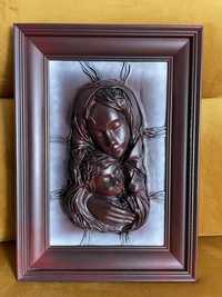 Obraz skorzany Maryja z dzieciatkiem Jezus