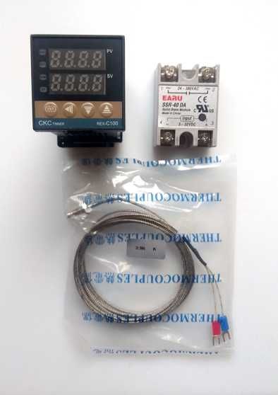 REX-C100 REX-C100FK02 0...400° PID-регулятор, термопара 1м, реле 40DA