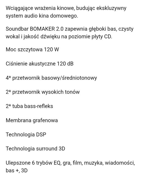 Soundbar Bomaker Odine III 120wat