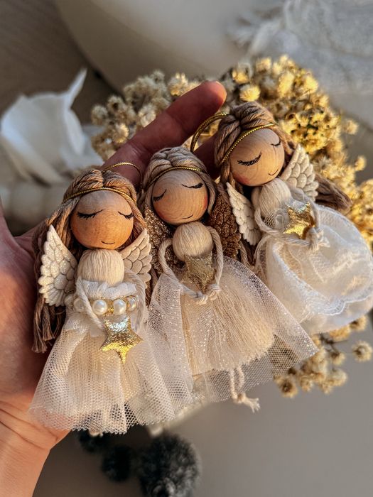 Aniołki makrama aniołki na choinkę aniołki makramowe