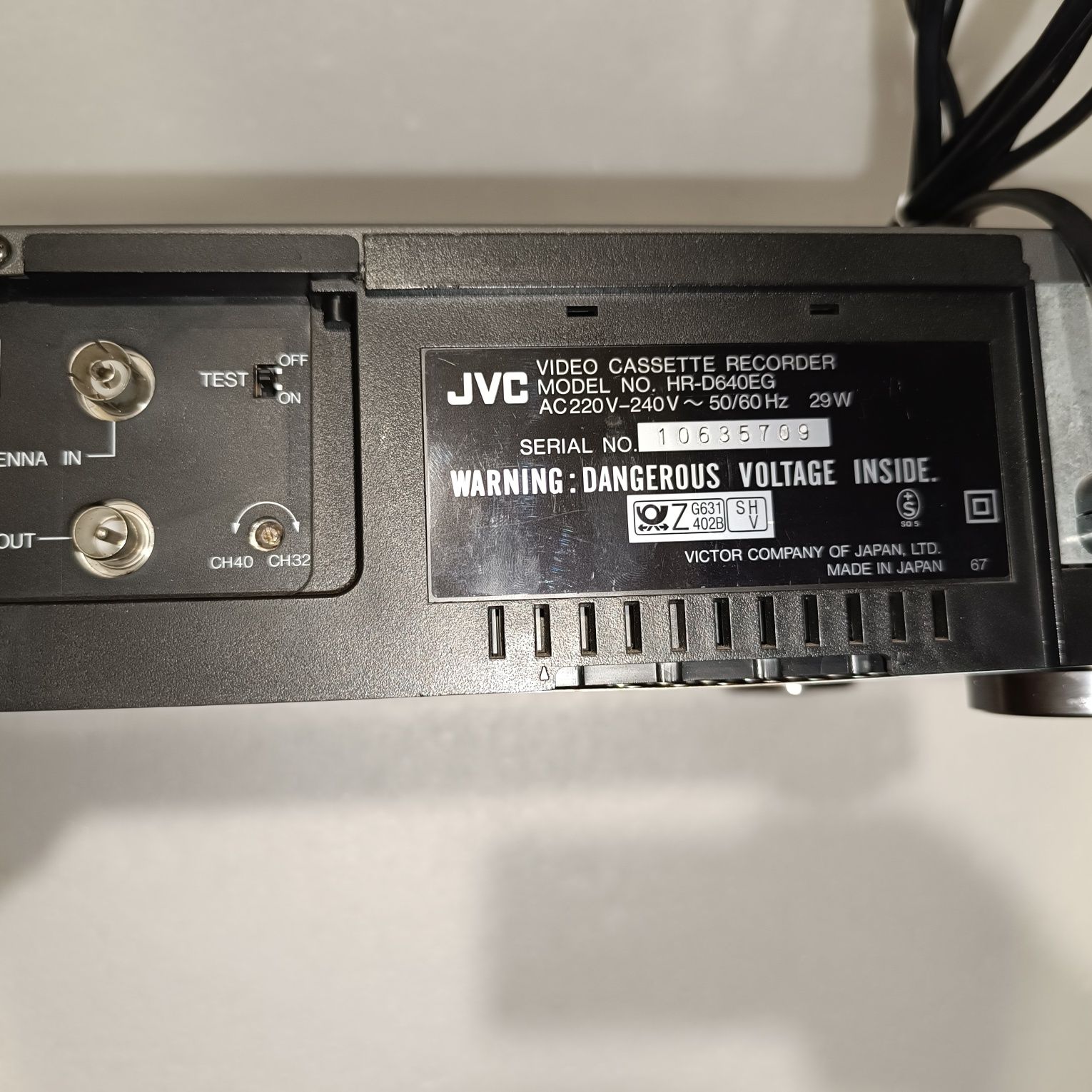 Leitor Gravador 4 Cabeças VHS JVC HR-D640EG com Comando Usado Testado