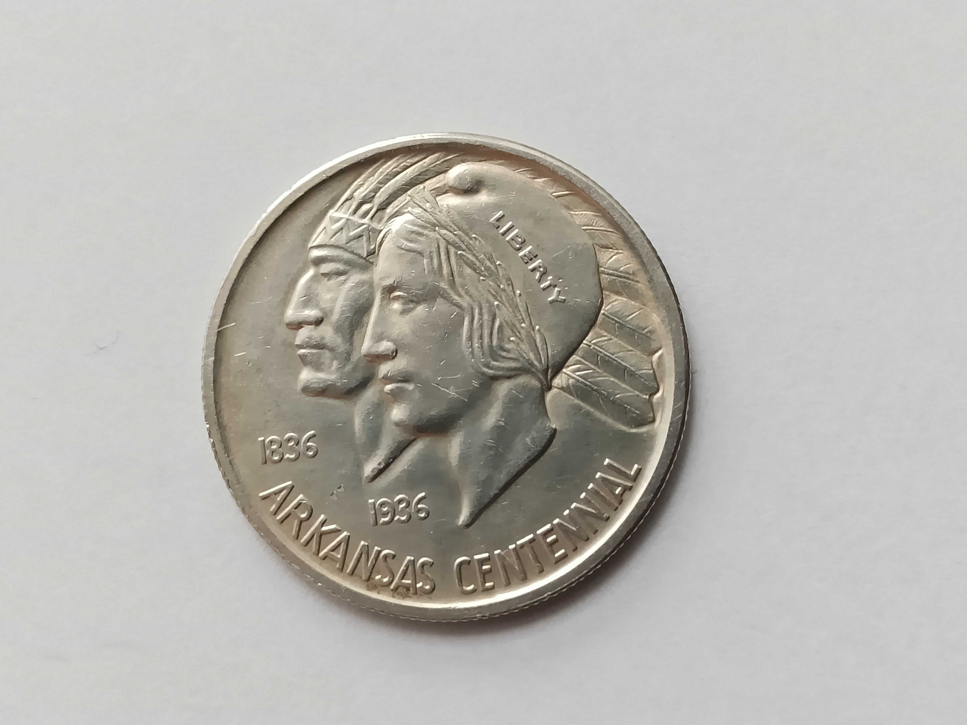 USA 1/2  Dolara 1935 A  ARKANSAS stan 1/1- oryginał Srebro