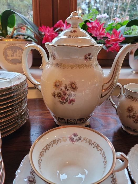 Serwis kawowy herbaciany cienka porcelana