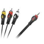 Kabel Jack 3.5 cztero-polowy 3 x RCA 3m