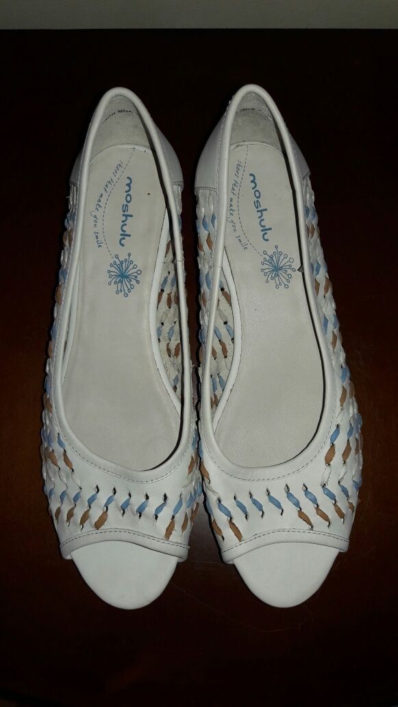 Кожаные женские летние туфли мокасины балетки  Moshulu 41 размер