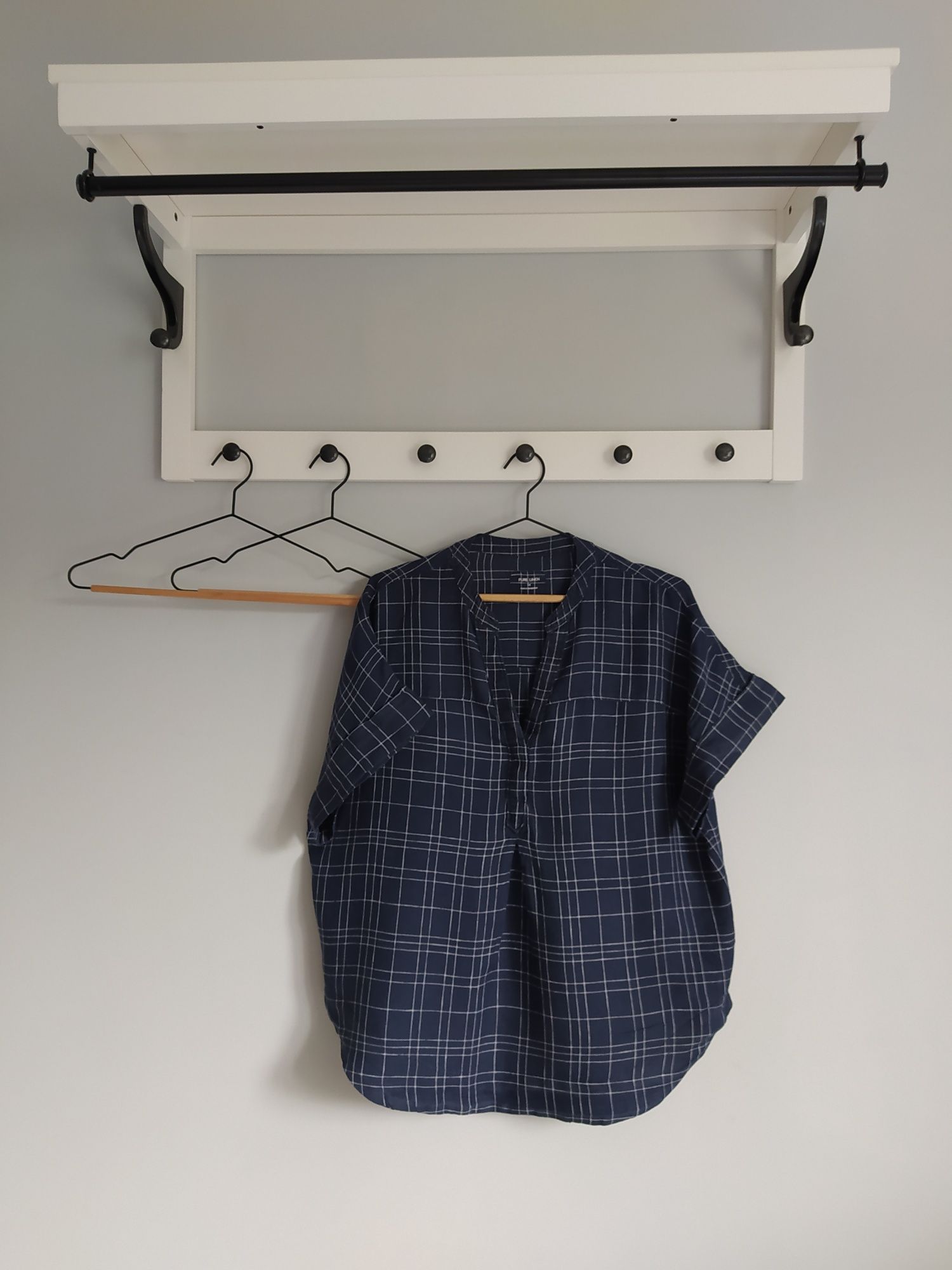 Granatowa, letnia lniana ( 100%)- bluzka, luźna, oversize M&S 42
