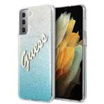 Etui Guess Glitter Gradient Script Na Samsung Galaxy S21+ - Niebieskie