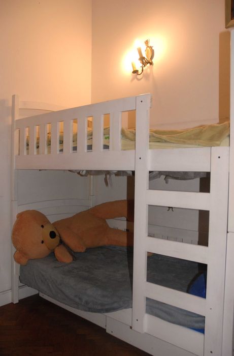 Lozko pietrowe drewniane, biale - firmy Lanomeble 80 x 160