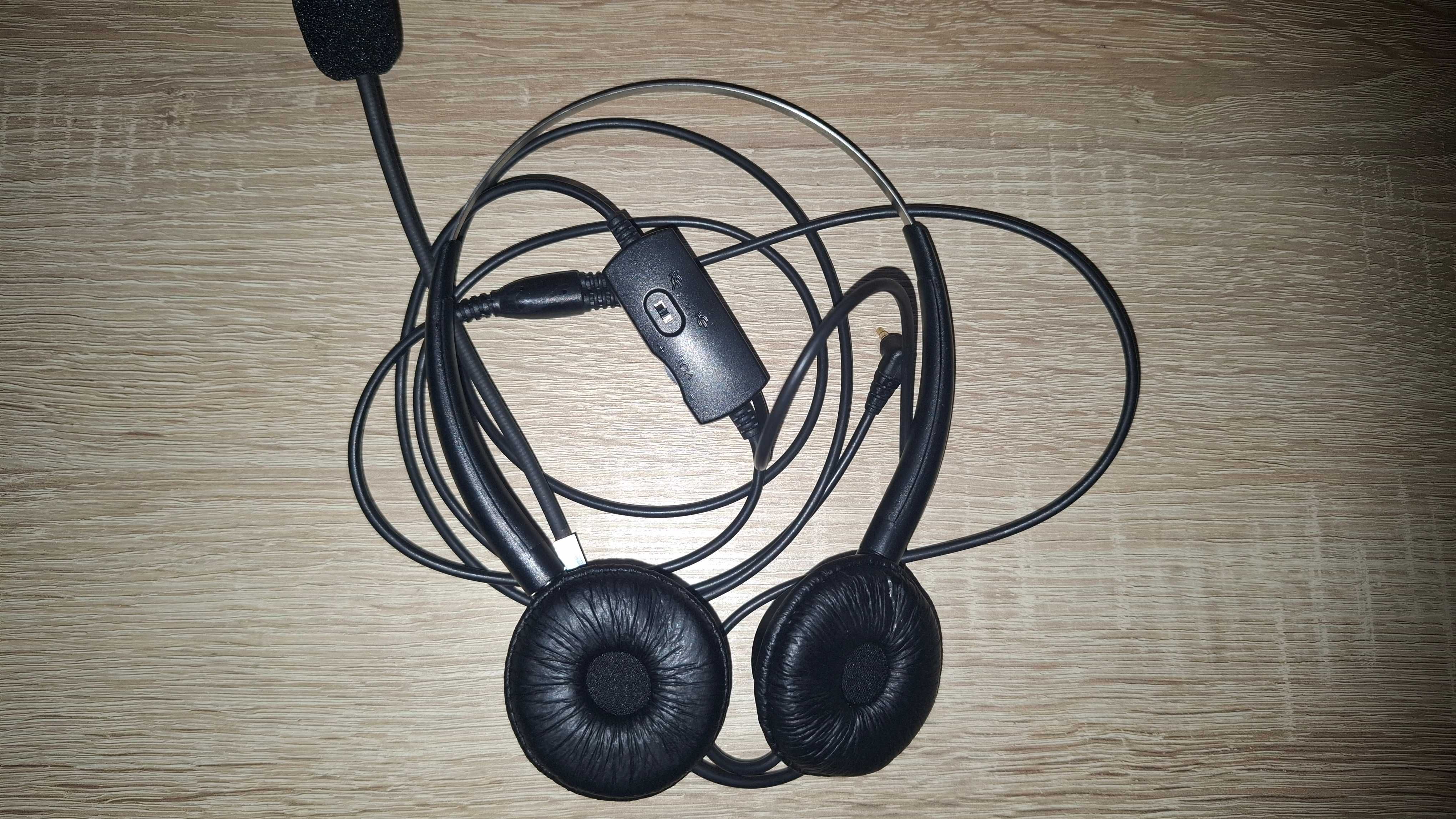 Zestaw słuchawkowy z mikrofonem jack 2,5 mm dla call center,biuro,dom.