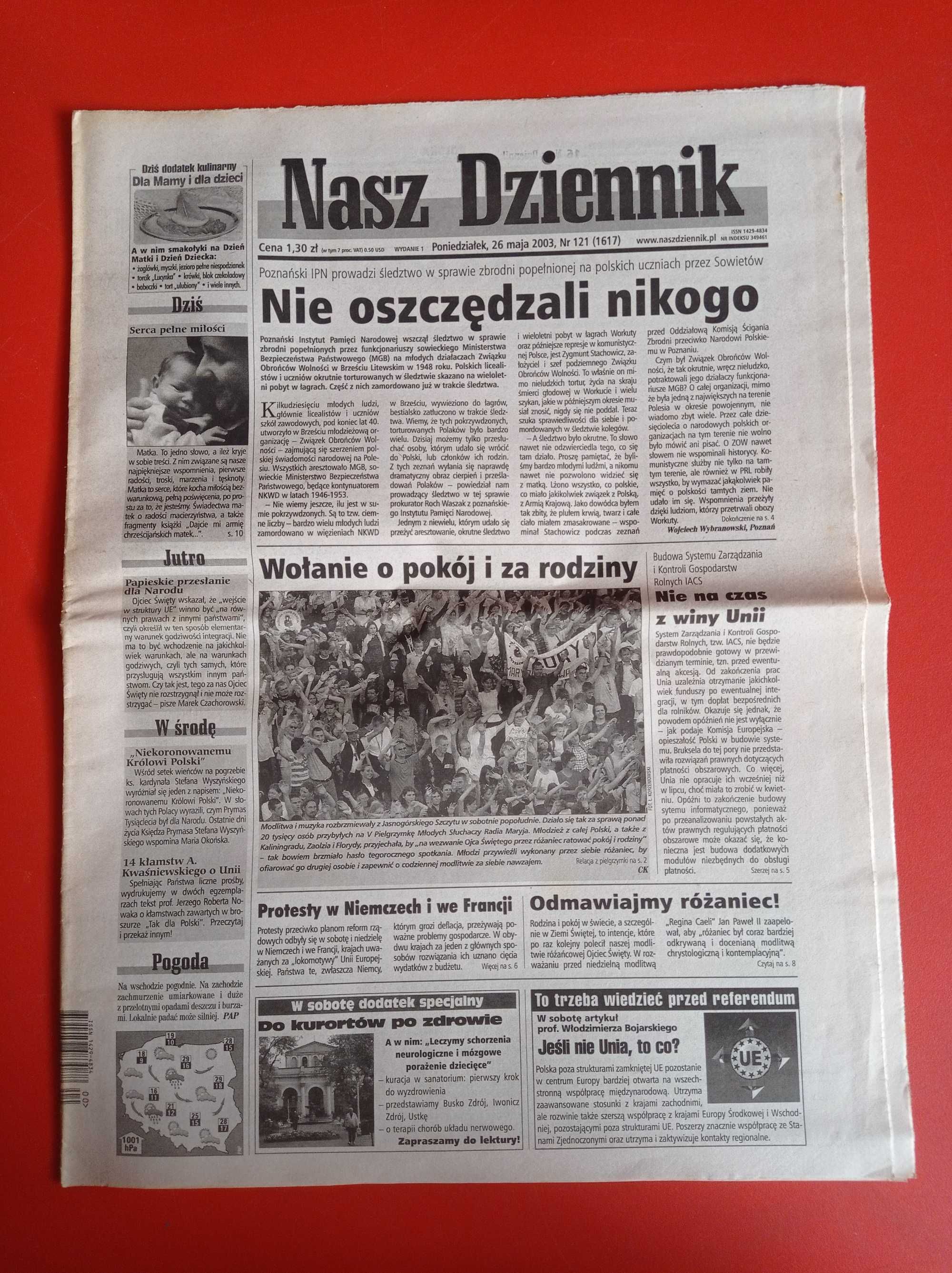 Nasz Dziennik, nr 121/2003, 26 maja 2003