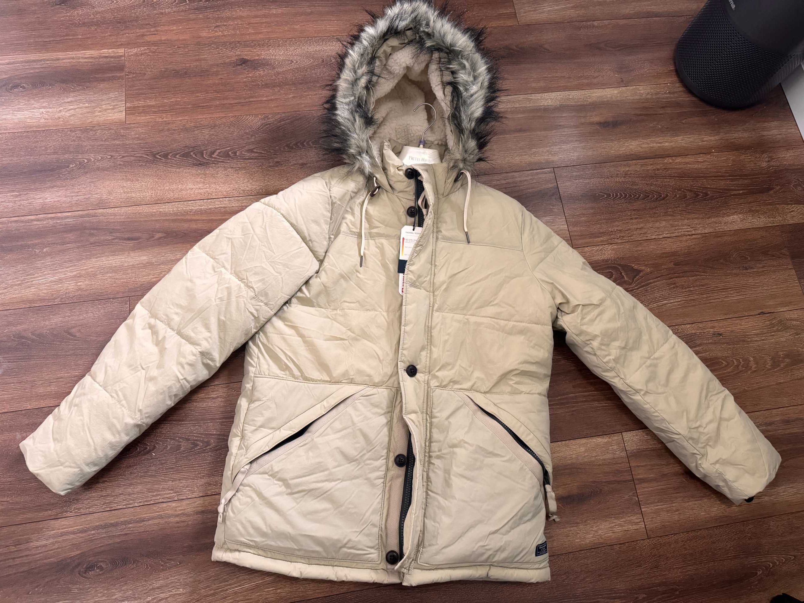 Kurtka zimowa L Parka Abercrombie & Fitch Ultra Sherpa Puffer NOWA