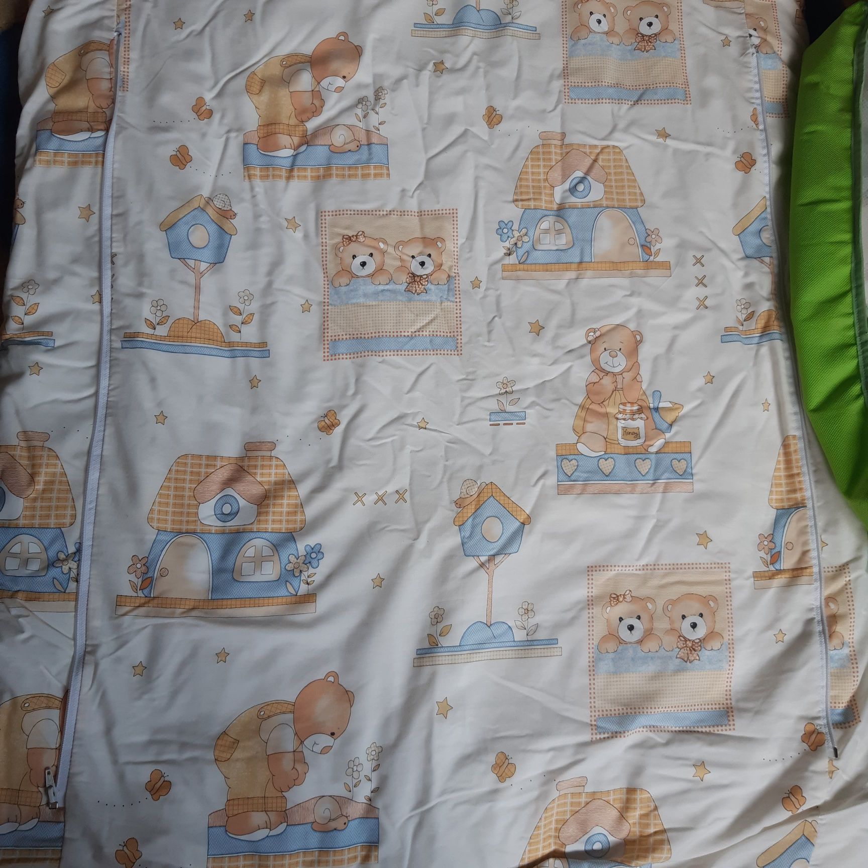 Комплект в кроватку бортики балдахин одеяло мишки