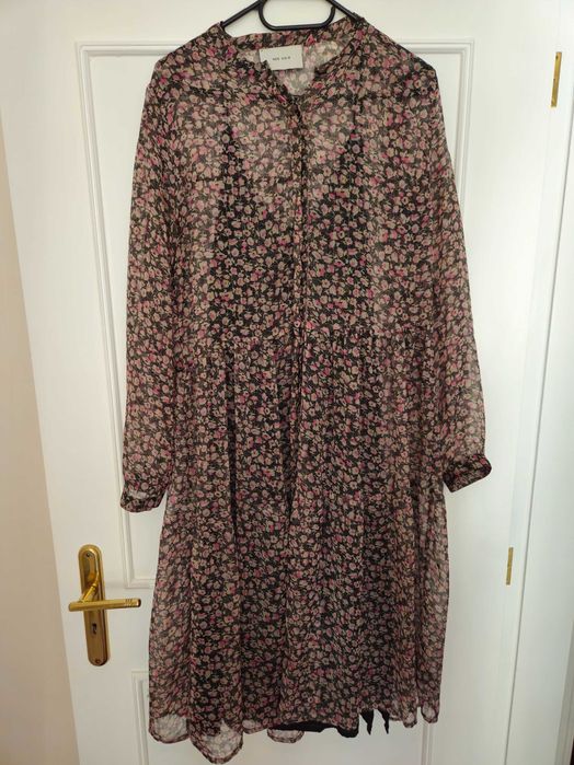 Vestido 2 em 1 com Flores Rosa e Branco