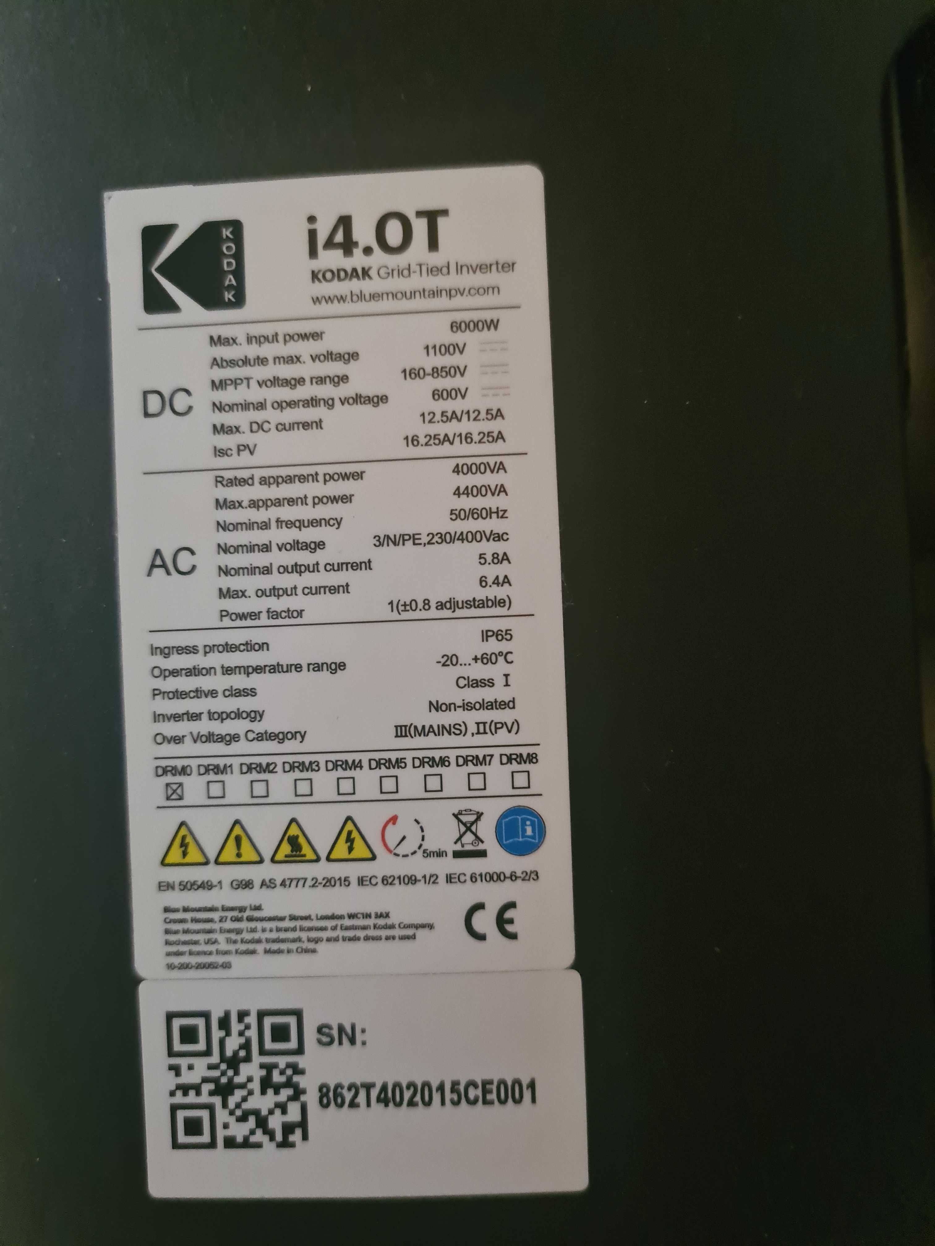 Inwerter Falownik  Kodak i 4.0 T