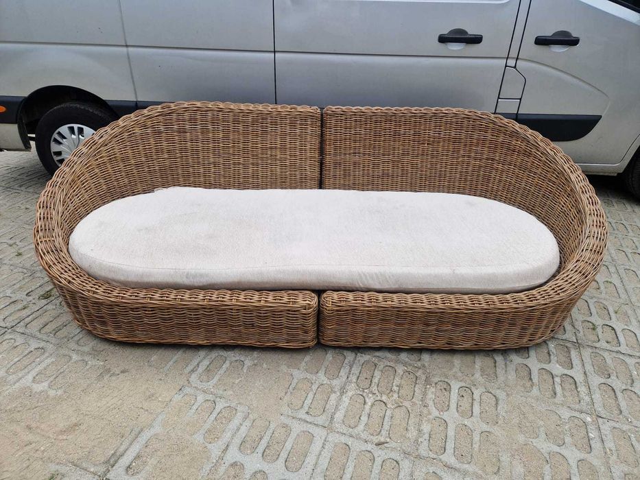 Kanapa Sofa rattanowa naturalny rattan GRUBY OPLOT 273cm KOKON