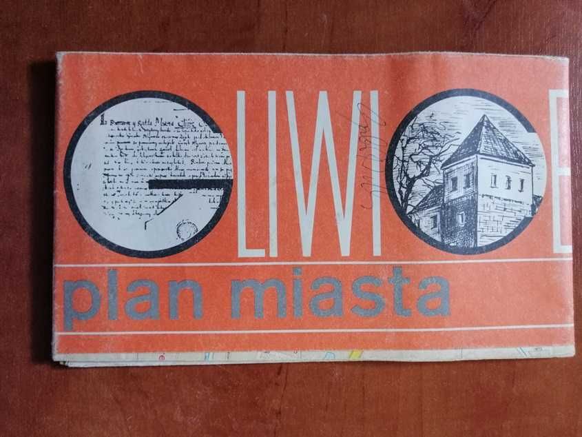 Plan miasta Gliwice. Stara mapa z 1989 r lub starsza.