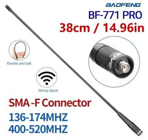 2 Walkie Talkie VHF e UHF e 2 Antenas Boafeng 771 Pro