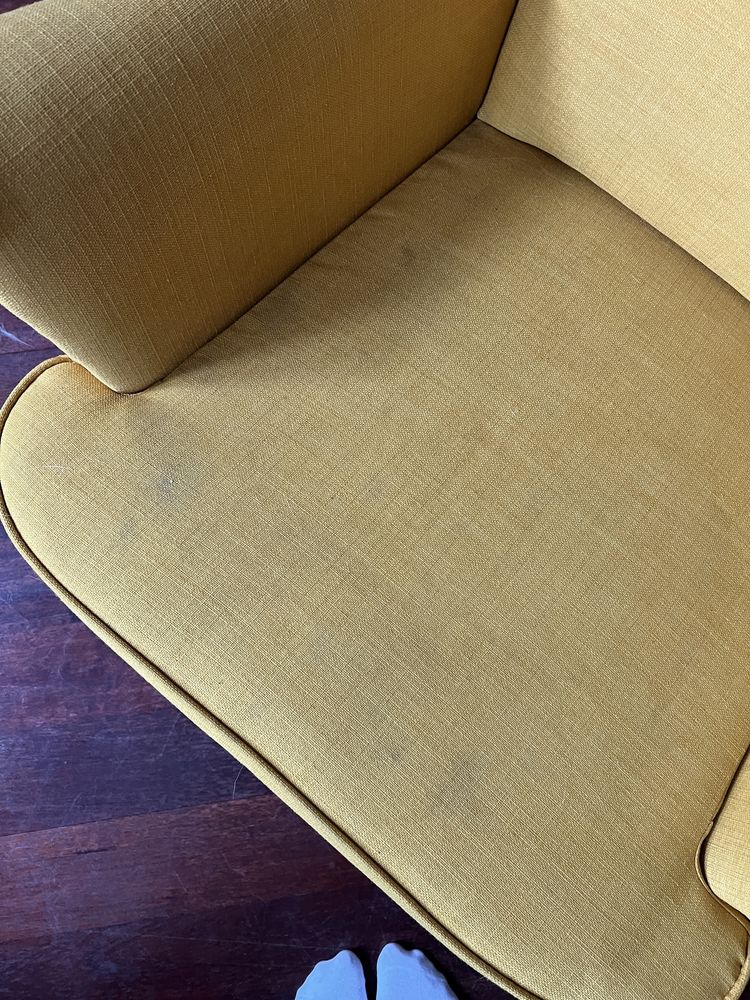 Fotel uszak żółty Strandmon skiftebo Ikea