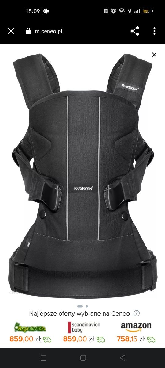 Nosidełko Babybjorn one od 3,5 kg do 15 kg