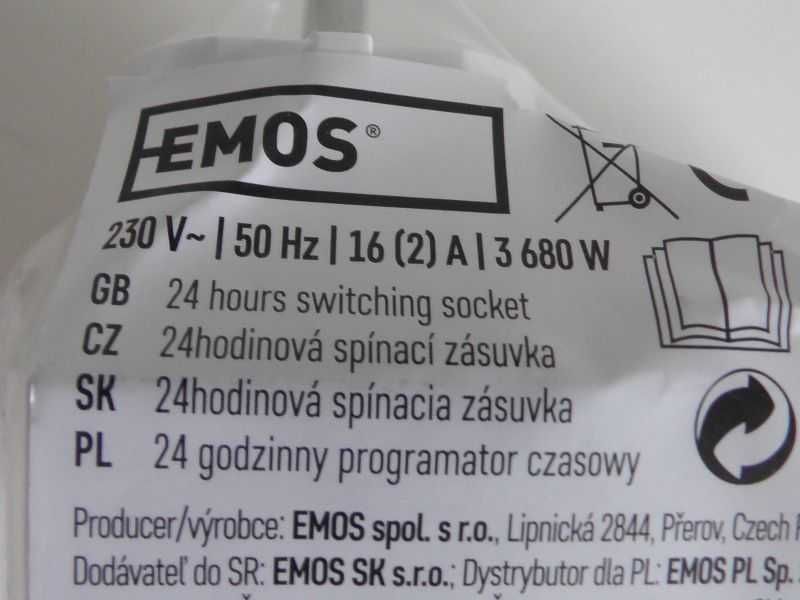 Programator Mechanicznyczasowy EMOS 15FD/3A timer dobowy
