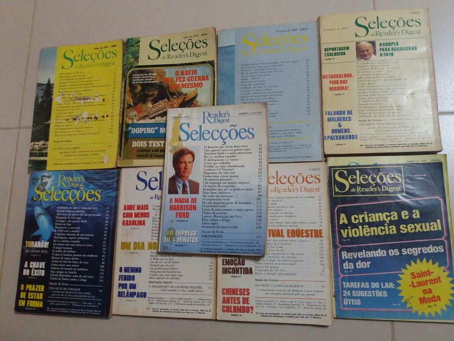 Lote de 9 revistas Seleções do Reader's Digest (anos 70 e 80)