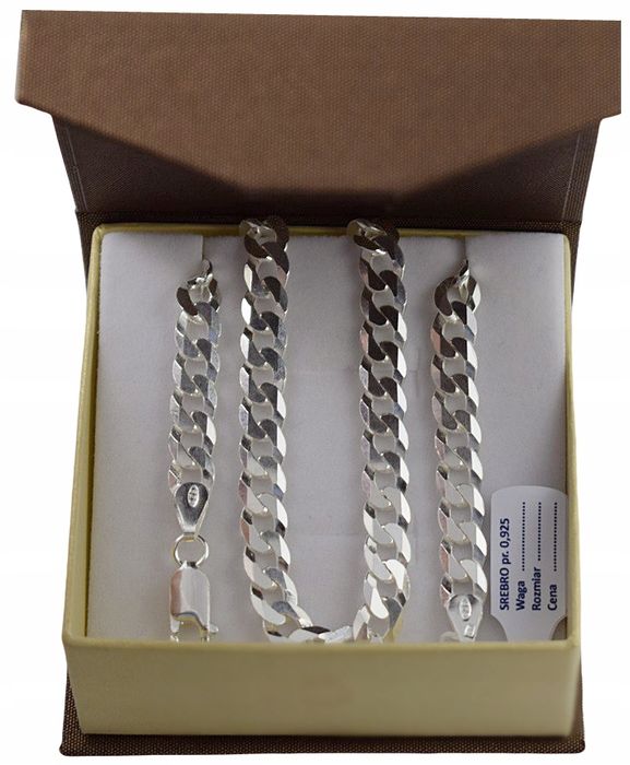 Łańcuszek Srebrny Pancerka Pełna 6,50 mm Grawer Gratis