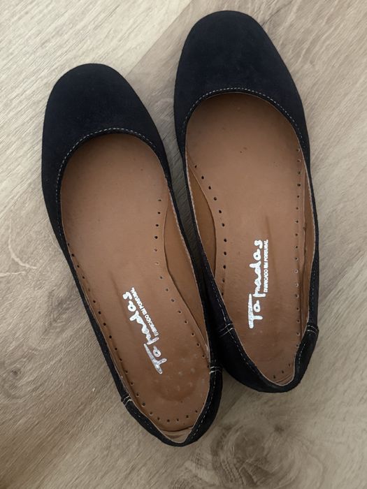 Sapatos de senhora em camurça azul escura (35)