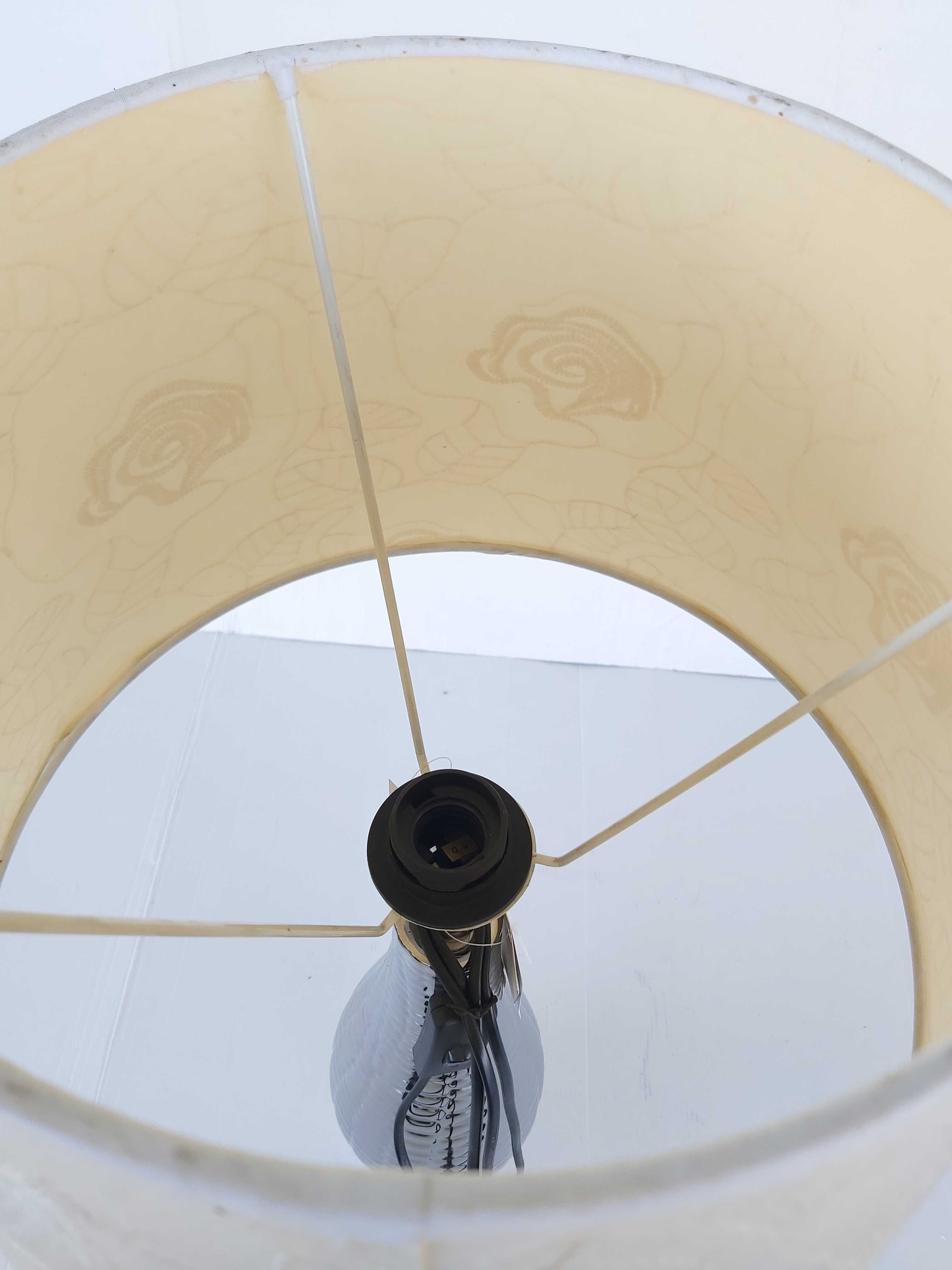 Lampa Ceramiczna Srebrna Powystawowa z Kloszem Nowa
