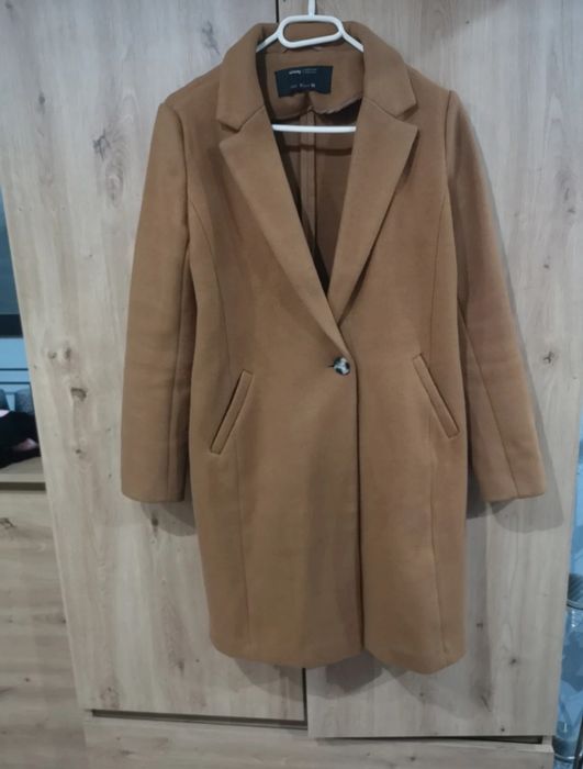 Płaszcz płaszczyk brązowy r 36 S M Sinsay