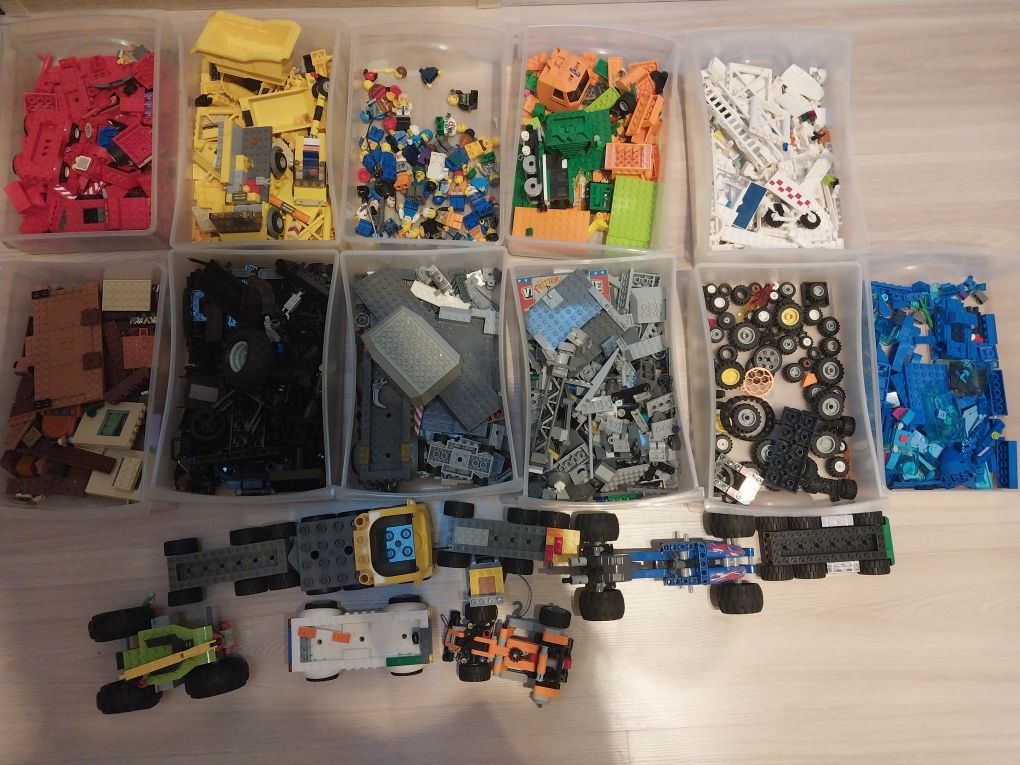 Lego 4kg, klocki, figurki, koła, pojazdy