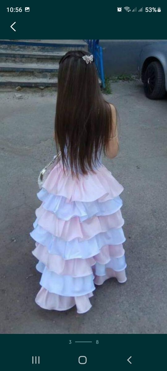 Бальное шикарное платье 6-9 лет на девочку выпускной садик праздничное