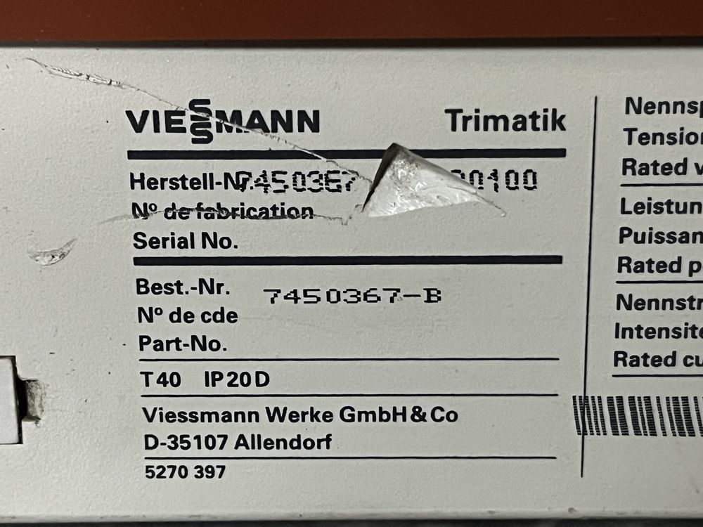 Viessmann Trimatik T40 IP 20 D регулятор нагрева