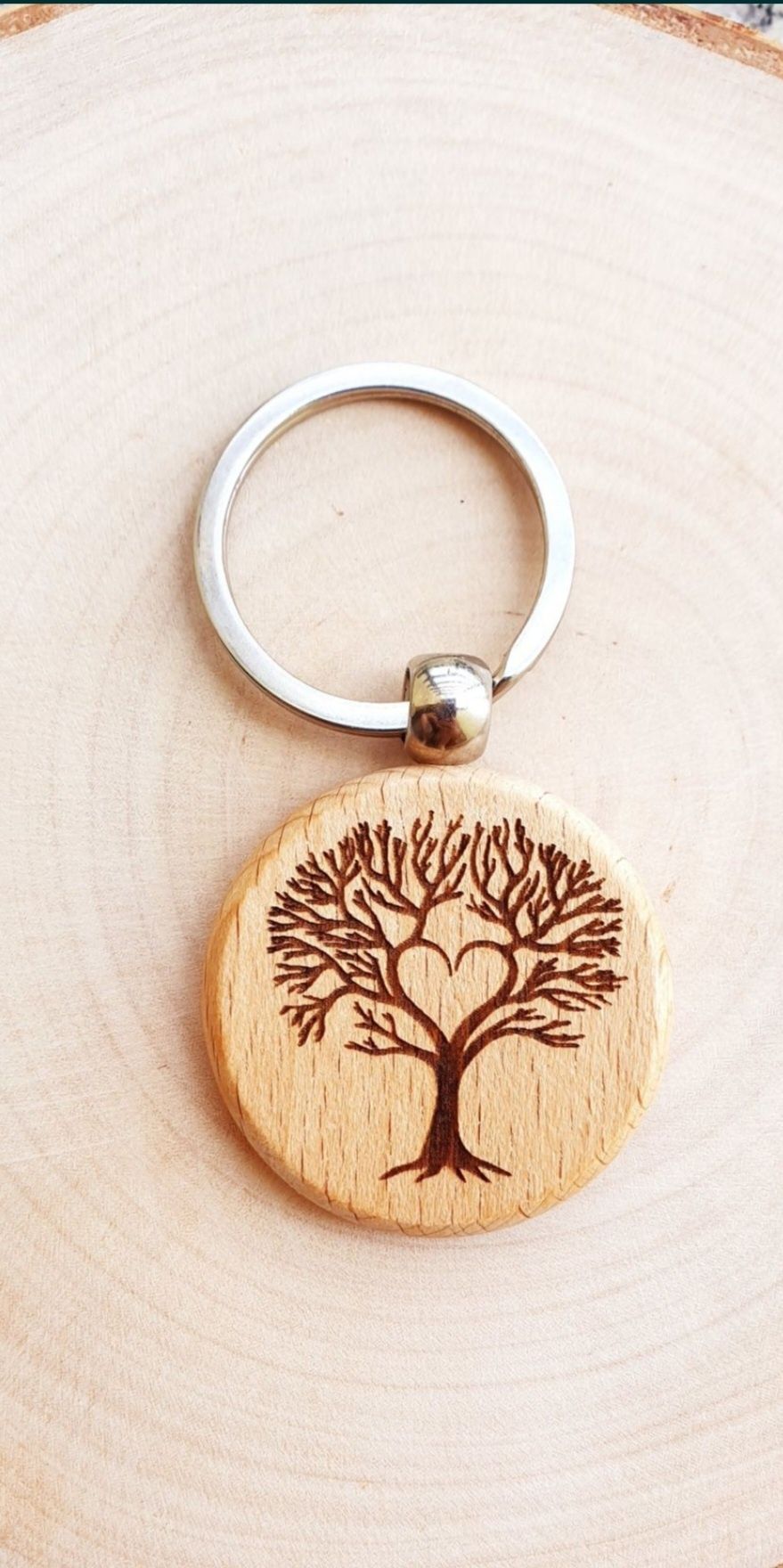 Personalizowany Brelok Miłość drzewo Para Serce Grawer Prezent