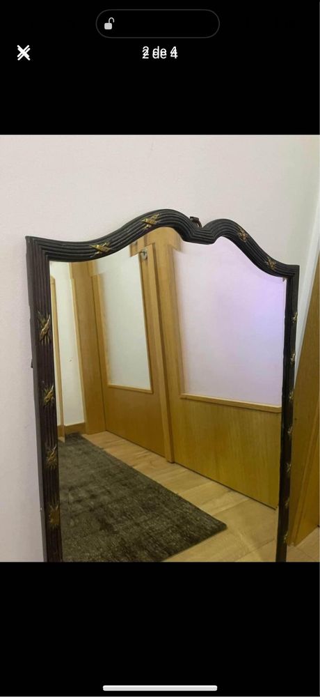 Espelho vintage com moldura em bronze  72x50