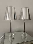 Lampki nocne 2 szt srebrne glamour szklane kryształowe