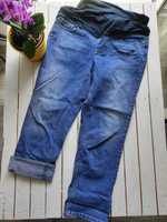 Jeansowe spodnie ciążowe niebieskie r. 36 3/4 długosci H&M Reserved