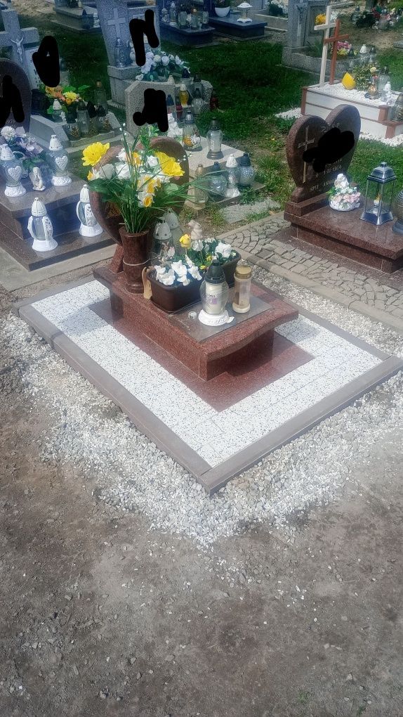 Układanie kostki wokół nagrobka, pomnika,usług brukarskie