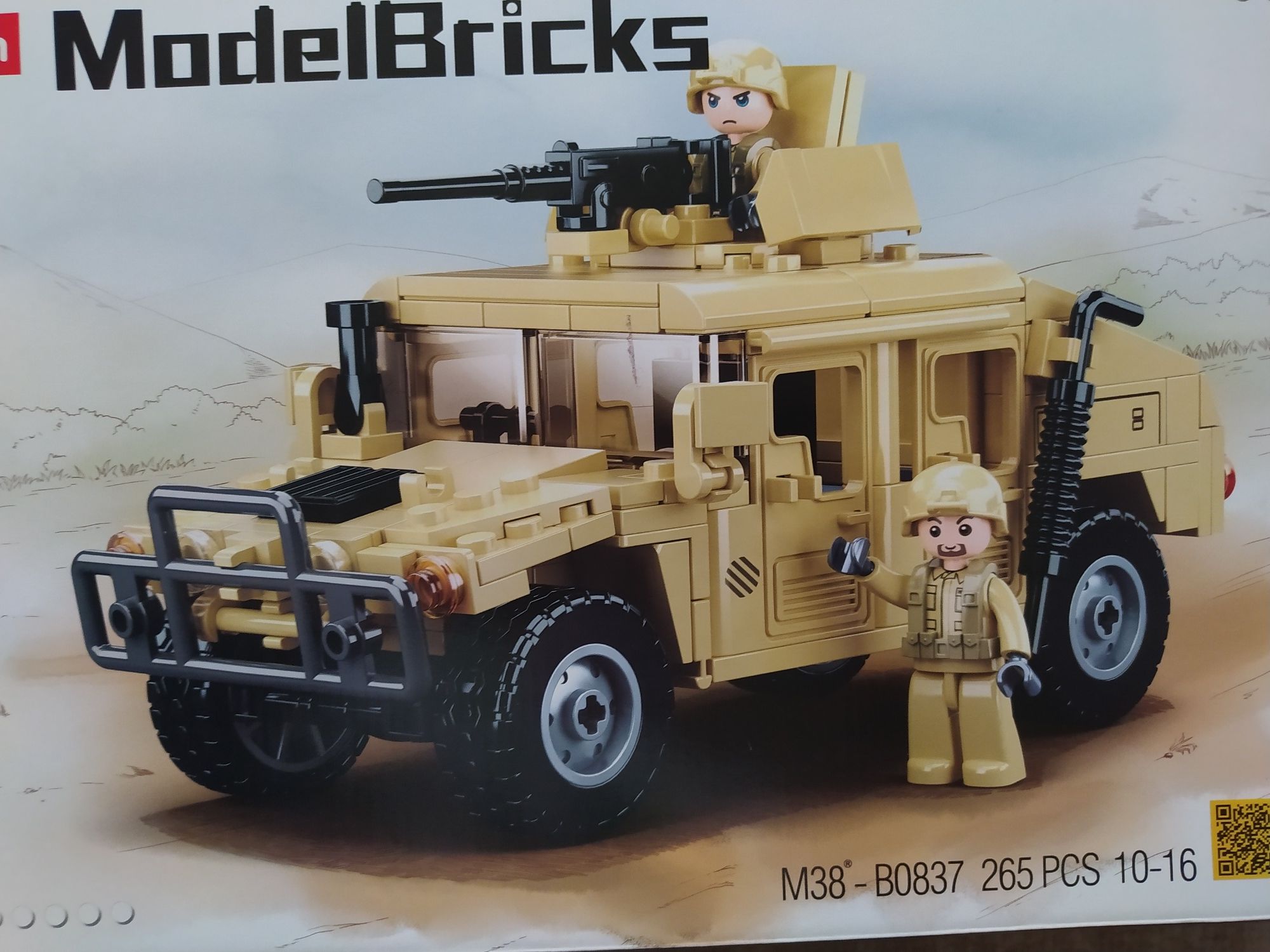 Klocki SLUBAN Modelbricks  pojazd wojskowy 265 El. Gazelo