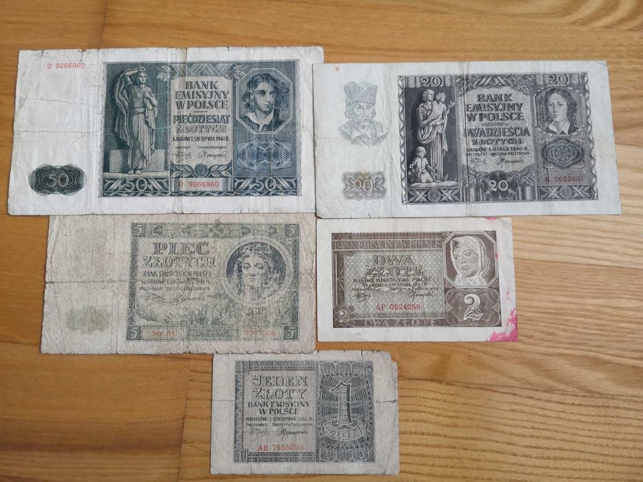 II RP zestaw banknotów