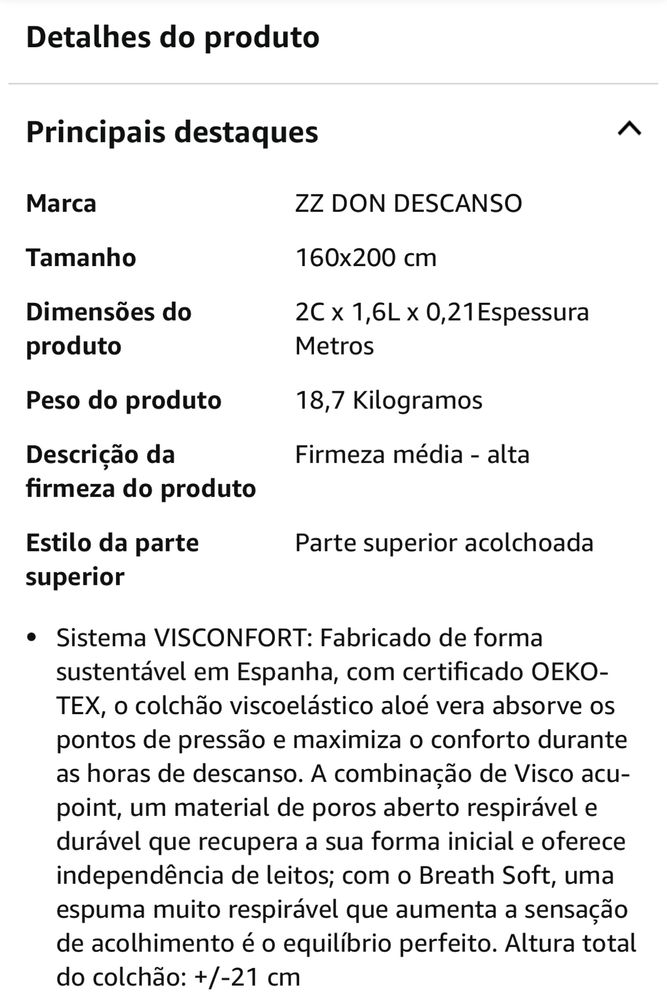 Colchao viscoelastico da Don Colchon