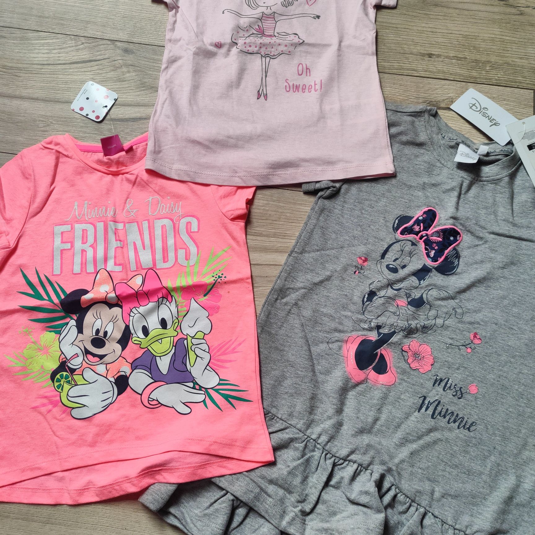 Zestaw bluzeczki t-shirt Minnie Disney tunika sukienka