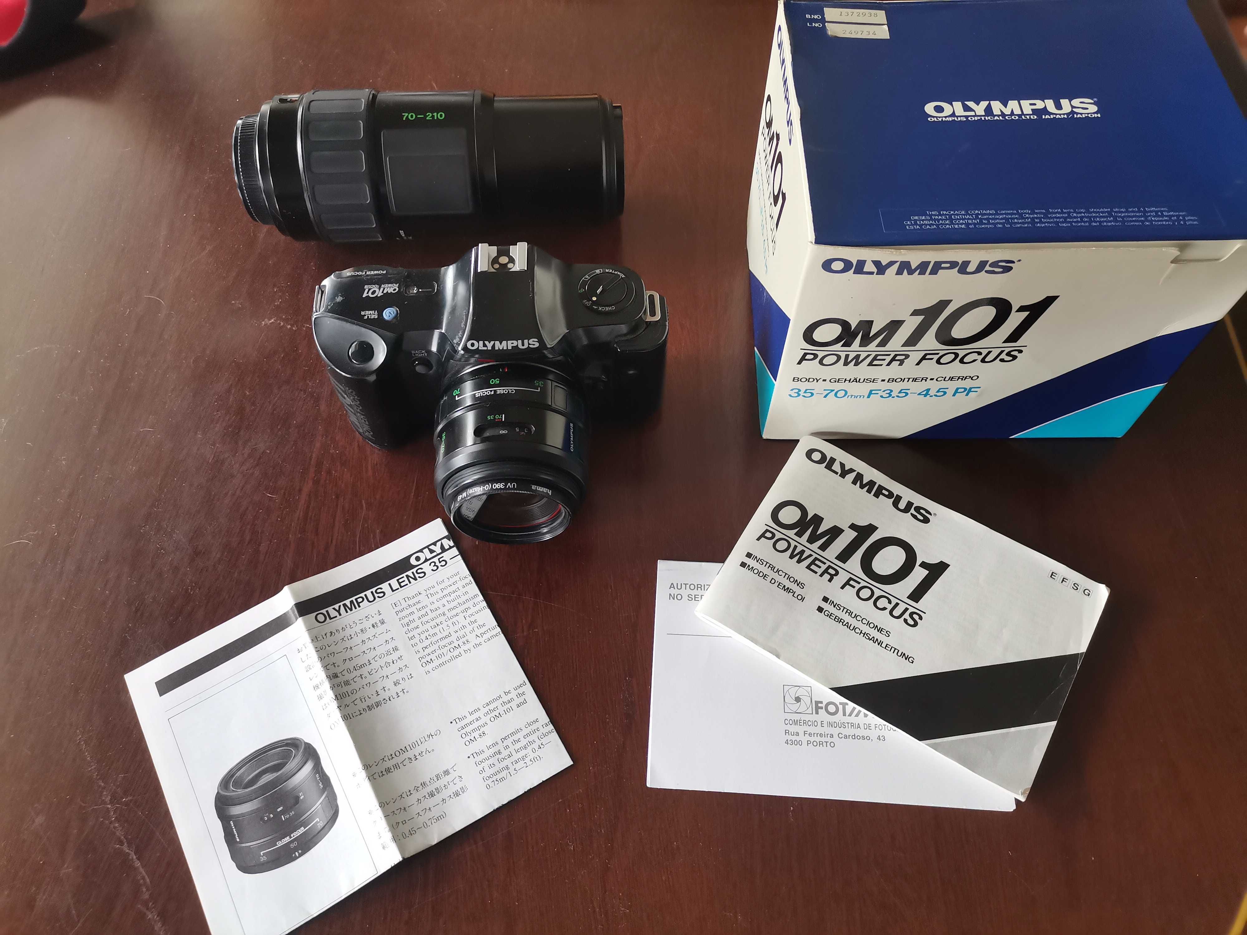 Camera fotográfica Olympus OM-101 - Power Focus - c/ lente 35-70mm