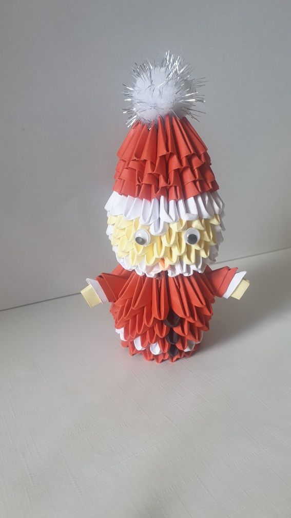 Mikołaj origami ręcznie robiony  modułowy