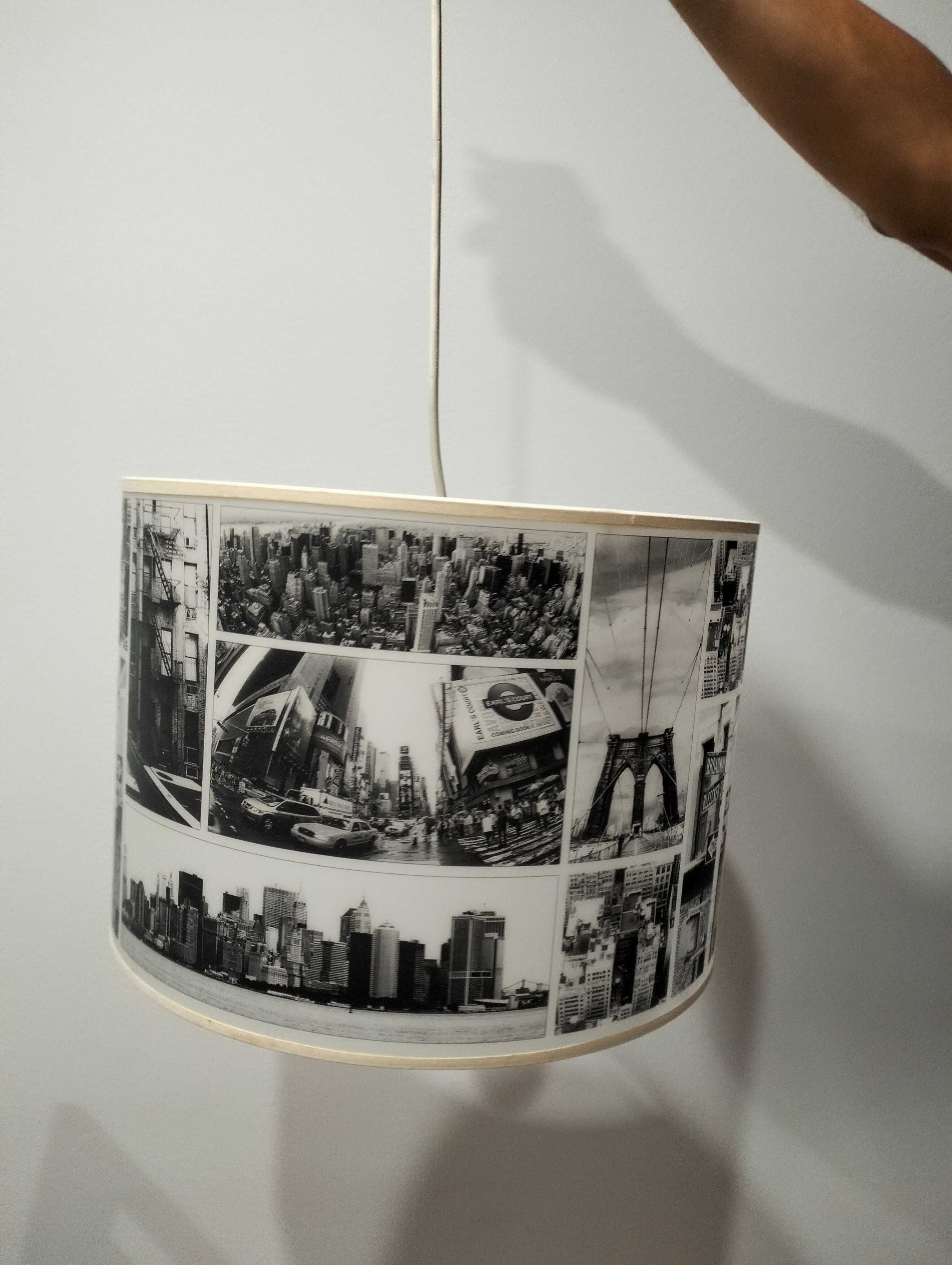 Candeeiro com abajur decorativo