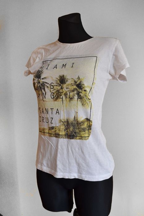 biała koszulka Miami LA Santa Cruz tshirt print S