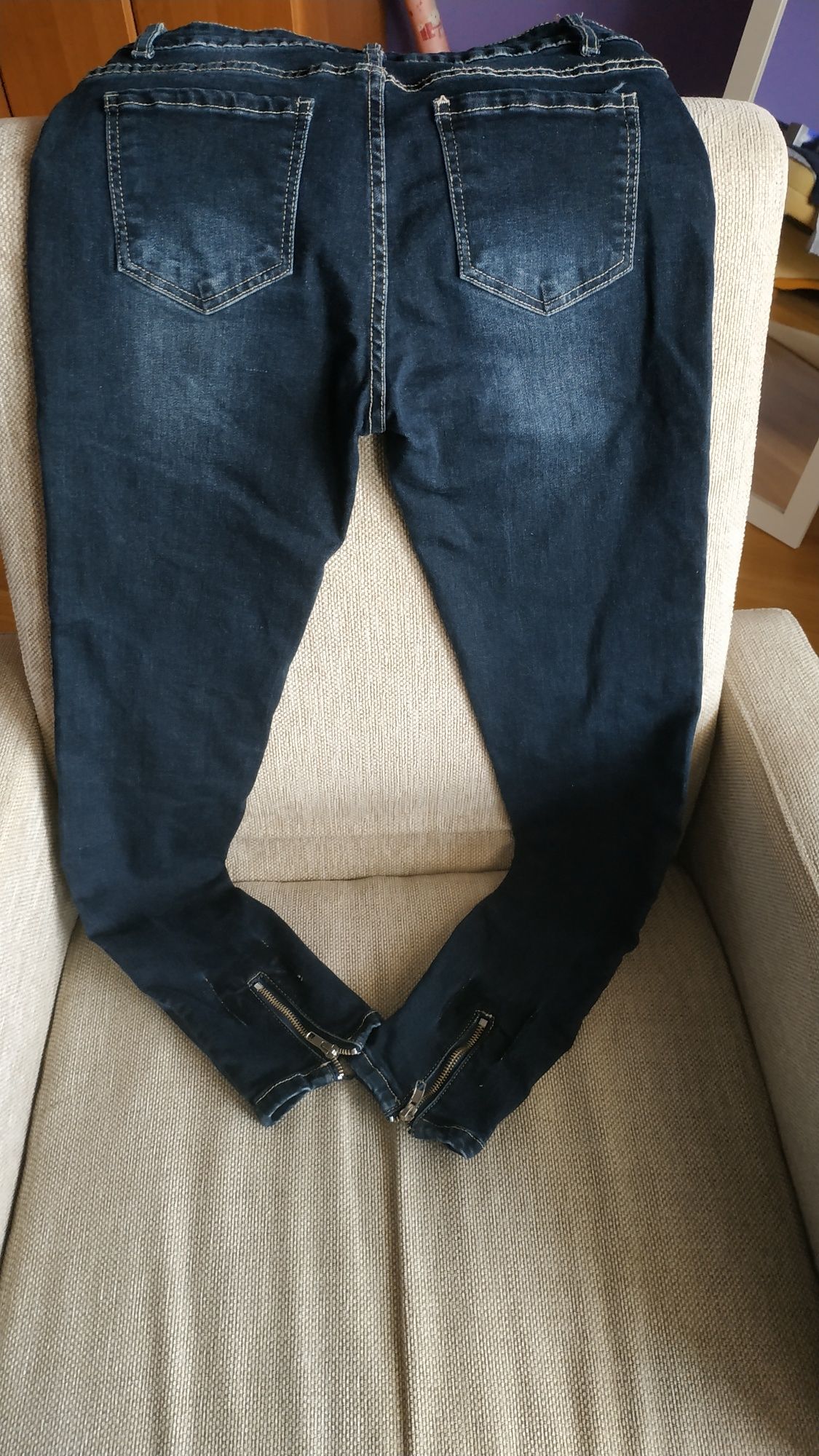 Spodnie jeans S  granatowe