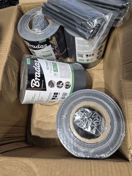 Taśma ogrodzeniowa Bradas 19x35 szara klipsy 5 szt