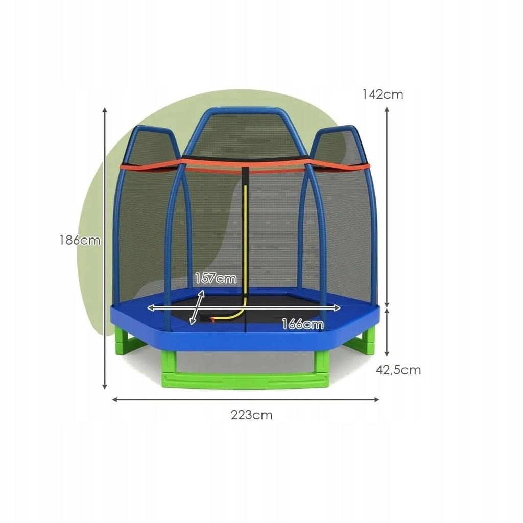 Trampolina dla dzieci z siatką bezpieczeństwa Costway